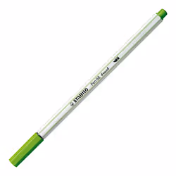STABILO Pen 68 brush, 1 couleurs, Vert clair, Pointe du marqueur, Fibre, Vert, Blanc, Hexagonal