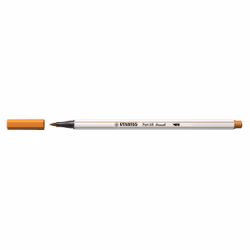 STABILO Pen 68 brush, Moyen, 1 couleurs, Ocre, Pointe du marqueur, Fibre, Ocre, Blanc
