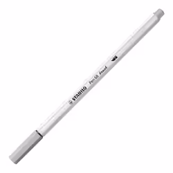 STABILO Pen 68 brush, Moyen, 1 couleurs, Gris, Pointe du marqueur, Fibre, Gris, Blanc
