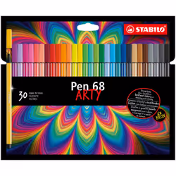 STABILO Pen 68 ARTY, Moyen, 30 couleurs, Multicolore, 1 mm, Multicolore, 24 h