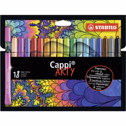 STABILO Cappi ARTY, Moyen, 18 couleurs, Multicolore, Pointe ogive, 1 mm, Multicolore
