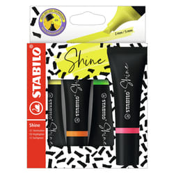STABILO Shine marqueur 4 pièce(s) Pointe biseautée Vert, Orange, Rose, Jaune