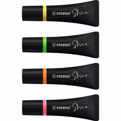 STABILO Shine marqueur 4 pièce(s) Pointe biseautée Vert, Orange, Rose, Jaune