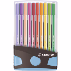 STABILO Pen 68, Moyen, 20 couleurs, Multicolore, Pointe ogive, 1 mm, Multicolore