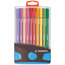 STABILO Pen 68, 20 couleurs, Multicolore, Pointe ogive, 1 mm, Multicolore, Hexagonal