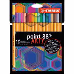 STABILO Point 88 ARTY, Couleurs assorties, Couleurs assorties, Plastique, Hexagonal, Métal, 0,4 mm