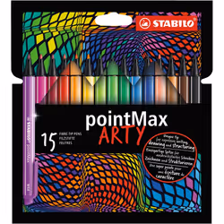 STABILO pointMax ARTY, Multicolore, Moyen, Multicolore, Rond, Encre à base d'eau, Feutre de nylon