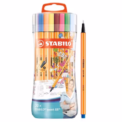 STABILO Point 88, Multicolore, Fin, Hexagonal, Métal, 0,4 mm, Présentoir d'affichage