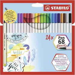 STABILO Pen 68 brush stylo-feutre Multicolore 24 pièce(s)
