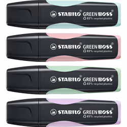 STABILO GREEN BOSS marqueur 4 pièce(s) Pointe biseautée Vert, Menthe, Rose, Violet