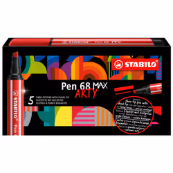 STABILO Pen 68 MAX stylo-feutre Noir 5 pièce(s)