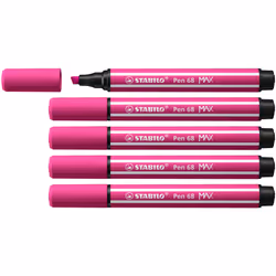 STABILO Pen 68 MAX, 1 couleurs, Rose, 5 mm, 1 mm, Rose, Rond