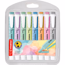 STABILO swing cool Pastel, 8 pièce(s), Multicolore, Pointe biseautée, Multicolore, 1 mm, 4 mm