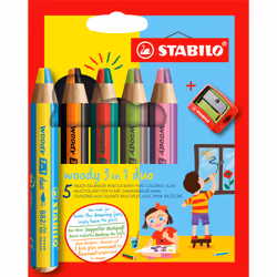 STABILO woody 3 in 1 duo, Multicolore, 5 pièce(s)