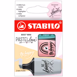 STABILO BOSS MINI Pastellove Edition 2.0, 3 pièce(s), Gris, Rose, Turquoise, 3 an(s), Multicolore, 2 mm, 5 mm