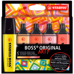 STABILO BOSS ORIGINAL, 5 pièce(s), Multicolore, Pointe biseautée, Multicolore, 70/24, 70/125, 70/140, 70/129, 70/40, Rectangl ...