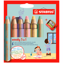 STABILO woody 3 in 1, Couleurs assorties, 6 pièce(s)