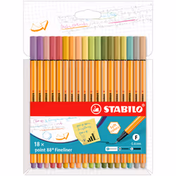 STABILO Point 88, Couleurs assorties, Couleurs assorties, Hexagonal, Métal, 0,4 mm, Allemagne