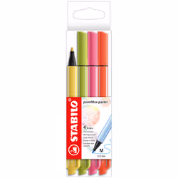 STABILO pointMax, Vert, Orange, Rose, Jaune, Moyen, Rose, Vert, Orange, Jaune, Rond, Encre à base d'eau, Feutre de nylon