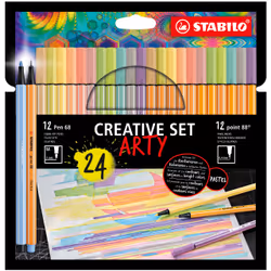 STABILO Creative Set ARTY, Couleurs assorties, Multicolore, Hexagonal, Fibre, 1 mm, Allemagne