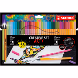STABILO Creative Set ARTY, Couleurs assorties, Multicolore, Hexagonal, Fibre, 1 mm, Allemagne