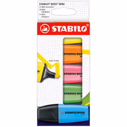 STABILO BOSS MINI, 5 pièce(s), Bleu, Vert, Orange, Rose, Jaune, 3 an(s), Pointe biseautée, Multicolore, 2 mm