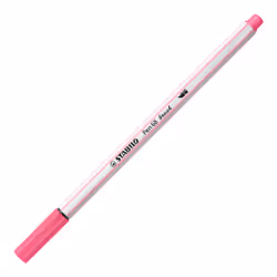 STABILO Pen 68 brush, 1 couleurs, Rose, Pointe du marqueur, Fibre, Rose, Blanc, Hexagonal