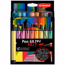 STABILO Pen 68 MAX, 18 couleurs, Couleurs assorties, 5 mm, 1 mm, Multicolore, Rond