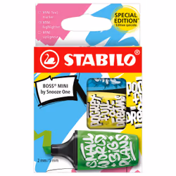 STABILO BOSS MINI by Snooze One, 3 pièce(s), Bleu, Vert, Jaune, 3 an(s), Pointe biseautée, Multicolore, 2 mm