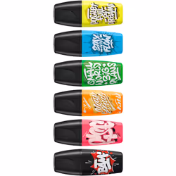 STABILO BOSS MINI by Snooze One marqueur 6 pièce(s) Pointe biseautée Noir, Bleu, Vert, Orange, Rose, Jaune