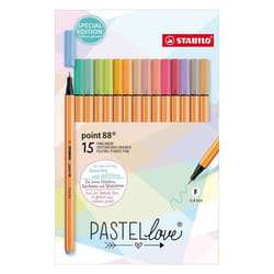 Stylo feutre - STABILO - F59508 - Pointe fine - 15 couleurs pastel - Etui carton