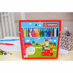 STABILO Trio A–Z stylo-feutre Fin Abricot (couleur), Bleu, Carmin, Gris foncé, Vert, Gris, Ocre, Orange, Violet, Jaune