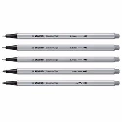 STABILO Creative Tips stylo-feutre Noir, Gris clair 10 pièce(s)