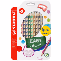STABILO EASYcolors R, Bleu violet, Marron, Carmin, Vert émeraude, Or, Vert, Gris, Marine, Ocre, Argent, Blanc, Jaune vert, 12 ...