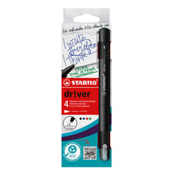 STABILO dr!ver stylo fin Noir, Bleu, Vert, Rouge 4 pièce(s)