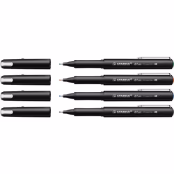 STABILO dr!ver stylo fin Noir, Bleu, Vert, Rouge 4 pièce(s)
