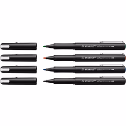STABILO dr!ver stylo fin Moyen Noir, Bleu, Vert, Rouge 4 pièce(s)
