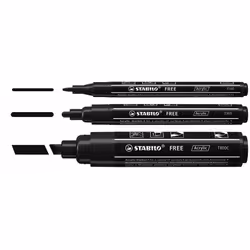 STABILO FREE Acrylic marqueur 3 pièce(s) Noir