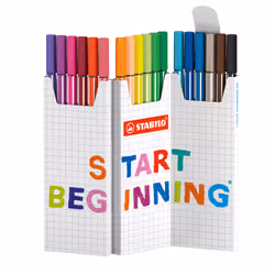 STABILO Pen 68, Moyen, 18 couleurs, Multicolore, 1 mm, Rond, 24 h