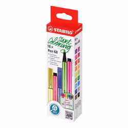 STABILO Pen 68 stylo-feutre Moyen Multicolore 18 pièce(s)
