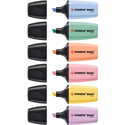STABILO BOSS MINI marqueur 6 pièce(s) Pointe biseautée Multicolore