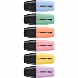 STABILO BOSS MINI marqueur 6 pièce(s) Pointe biseautée Multicolore