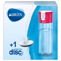 Brita Fill&amp;Go Bouteille filtr pink, Bouteille d'eau filtrante, Rose, Transparent