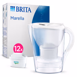 Brita Marella, Filtre à eau pour carafe, 1,4 L, Transparent, Blanc