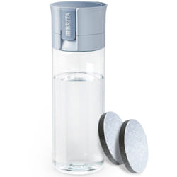 Brita - Filtre à eau Filtre à eau modèle vital Light Blue (600 ml) avec 2 filtres MicroDisc, pour s'hydrater en déplacement, élimine le chlore, les