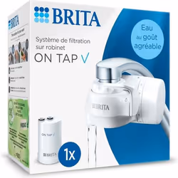 Brita ON TAP V CU CE, Filtre à eau pour robinet, Blanc