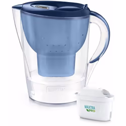 Carafe filtrante Brita Marella XL Memo + filtre Brita Maxtra Pro Pure Performance couleur : transparent, couvercle bleu amovi ...