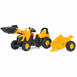 rollyKid JCB 023837 Âge: 2½ - 5 ans avec remorque y compris le chargeur rollyKid Capot ouvrant Arceau de sécurité Tension de ...