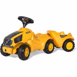 Toboggan bébé rollyMinitrac Volvo Convient aux enfants de 1,5 à 4 ans Voiture avec remorque assortie Un compartiment de range ...