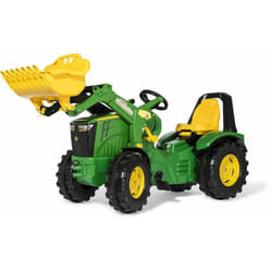Rolly Toys - Tracteur à pédales Premium John Deere 8400R avec chargeur frontal, pneus silencieux